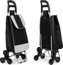 Bevásárlókocsi ModernHome, fekete, 25 literes táska, 6 kerék, fém váz