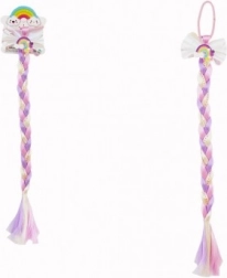 Masnis hajgumi színes copffal és flitterekkel