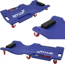 Gurulós szerelőágy fejpárnával és 6 forgó kerékkel