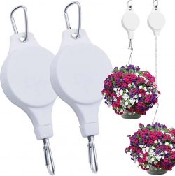 Kihúzható mennyezeti függeszték virágcserepekhez, állítható hevederrel (2 db)