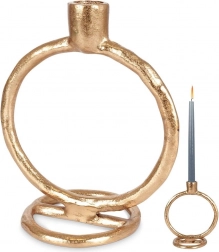 Arany színű alumínium gyertyatartó, 19 cm