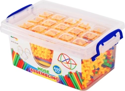 Szívószál építőkészlet dobozban, 400 darab