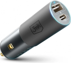 3mk Hyper Car Charger 100W gyors autós töltő USB‑C és USB‑A csatlakozóval