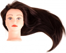 Fodrász gyakorlófej barna hajjal