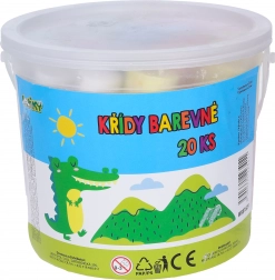 Kerek járdakréták 20 db vödörben