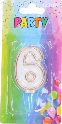 Party gyertya 6-os szám arany
