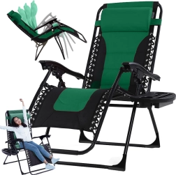 Összecsukható kerti nyugágy Gravity asztalkával