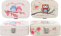 Baglyos ékszerdoboz tükörrel