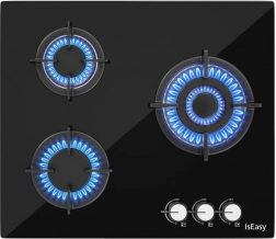 Háromzónás gázfőzőlap üvegpanellel - IsEasy