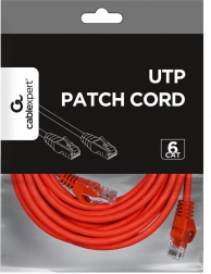 Cat. 6 UTP hálózati patch kábel, 5 m, piros