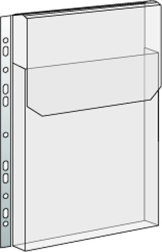Átlátszó PVC tok katalógusokhoz lehajtható füllel és euroakasztóval, 165 mikron