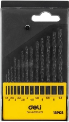 DELI TOOLS HSS fúrószár készlet, 13 db (1,5–6,5 mm)