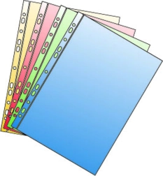 A4-es eurotasak polipropilénből akasztóval, sárga fényes, 50 mikron