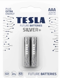 Tesla Silver+ AAA 1,5V alkáli elemek, 2 darab