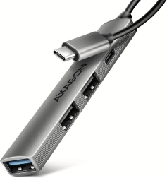 Axagon hue-stc alumínium usb-c hub 4 port (1× usb-a 5 gbps, 2× usb-a 2.0, 1× usb-c 2.0, 12 cm kábel)