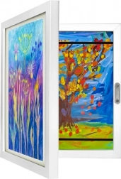 Gyermekrajzokhoz való A4-es képkeret nyitható előlappal – akár 150 alkotás kapacitással
