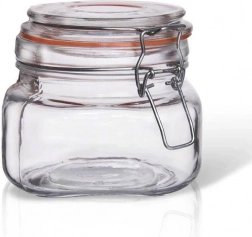 Üvegből készült befőttes üveg klipszes zárral, 500 ml
