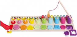 4 az 1-ben fa oktatókészlet számokkal, alakzatokkal és mágneses horgászattal