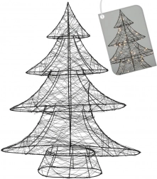 Világító fekete karácsonyfa 60 LED 60 cm