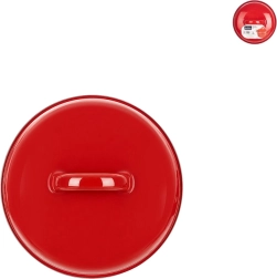 Zománcozott fedő peremmel, átmérő 13 cm, piros – 1 db