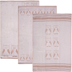 Sova szürke pamut konyharuhák 70 × 50 cm – 3 db