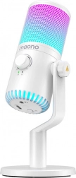 MAONO DM30 RGB gamer mikrofon – fehér USB mikrofon RGB világítással