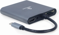USB‑C hub 6 az 1-ben HDMI‑vel, VGA‑val, USB 3.0‑val, kártyaolvasóval, audióval és Power Deliveryvel