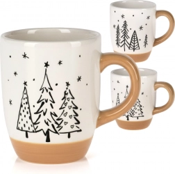 Kerámia karácsonyi bögre fenyőfákkal 330 ml