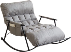 Kétszemélyes hintafotel fekete fém vázzal – szürke