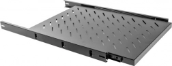 Kihúzható polc 1U 19" állványos szekrényhez, 1000 mm, fekete