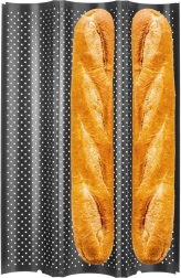 38 cm-es baguette sütőforma szénacélból