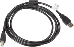 Lanberg USB 2.0 A–B (AM–BM) kábel 1,8 m ferritmaggál, fekete - 1 db