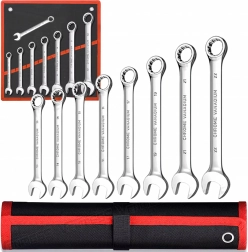 Racsnis gyűrű-villáskulcs készlet 8 db 8–22 mm tokban