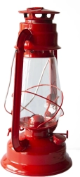 Petróleumlámpa 30 cm piros