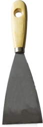 Rozsdamentes ékes spatula 60 mm fa nyéllel