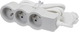 Hosszabbító kábel 3x2P+Z 1,5m fehér/szürke