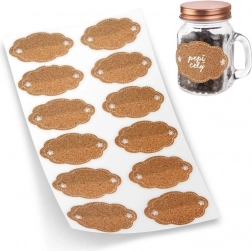 Öntapadós parafa címkék üvegekre, 12 db