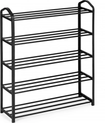 Fém cipőtartó 5 polccal, fekete