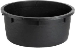 Műanyag víztartály 220–230 l, átmérő 80 cm, magasság 54 cm, fekete