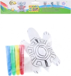 Színezhető teknős – újraszínezhető plüssállat filctollakkal