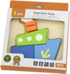 Viga első fa mini puzzle – hajó