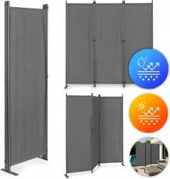 Összecsukható Hárompaneles Kerti és Belső Tér Paraván 167x164 cm Szürke MultiGarden