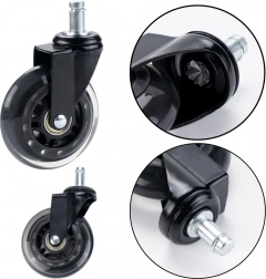 Görgőszerkezet székre, átlátszó gumiból készült, csendes