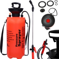 8 l-es nyomásos kerti permetező hosszú lándzsával és vállpánttal