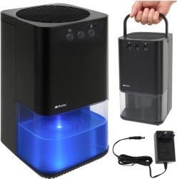 RUHHY légszárító LED háttérvilágítással és időzítővel, fekete