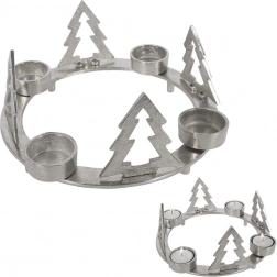 Alumínium gyertyatartó 4 teamécseshez, 25 cm