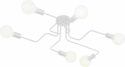 Zd74k mennyezeti lámpa, 6 karos, fehér