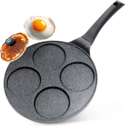 Gránit serpenyő tojásokhoz 4 nyílással BLACK LINE 26 cm