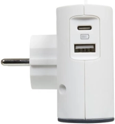 2x 2P elosztó + USB AC fehér/fekete