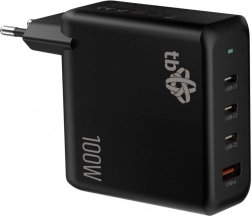 Töltő 3x USB C + USB A Power Delivery fekete 100W